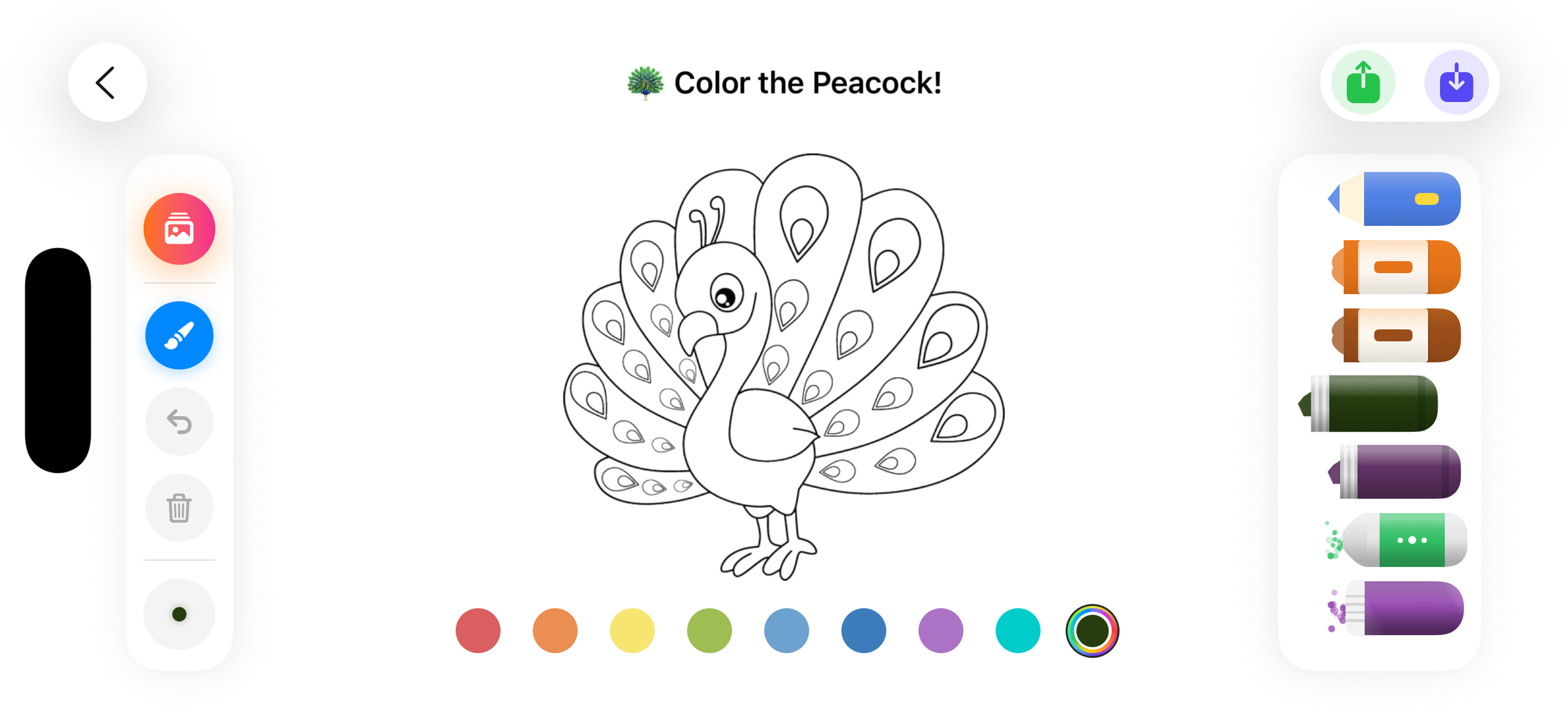 Whiteboard Kids-categories screen